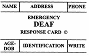 Emergency Deaf Response Card